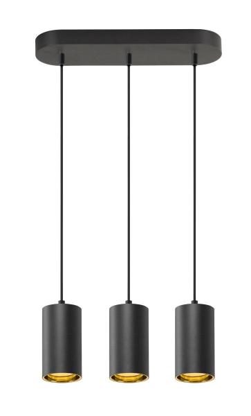 ASTO TUBE, Pendelleuchte, GU10, Pendellänge 250 cm, max. 3x10 W, schwarz