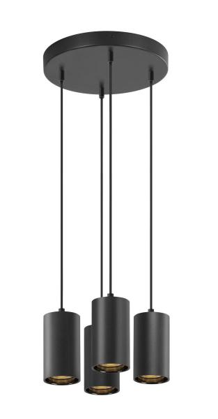 ASTO TUBE, Pendelleuchte, GU10, Pendellänge 250 cm, max. 4x10 W, schwarz