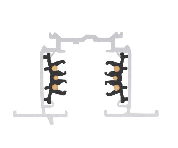 S-TRACK 3-Phasen-Einbauschiene, DALI, PHASE, 1 m, schwarz