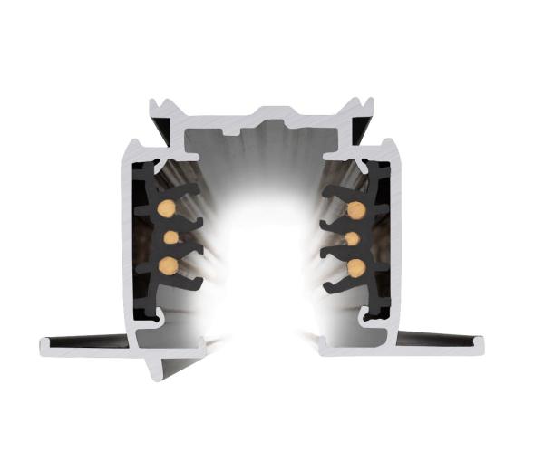 S-TRACK 3-Phasen-Einbauschiene, DALI, PHASE, 3 m, schwarz