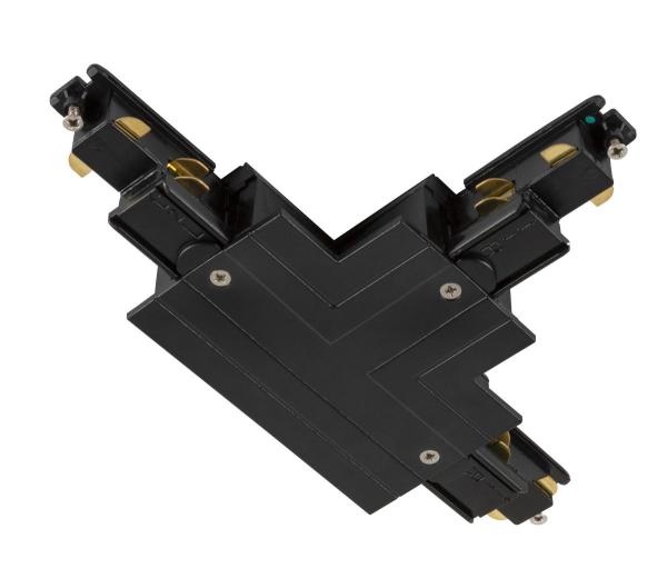 S-TRACK T-Verbinder, 3-Phasen-Einbauschiene, Erde innen rechts, mit Einspeisemöglichkeit, DALI, PHASE, schwarz