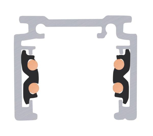4 m Aufbauschiene, 48V TRACK, schwarz, DALI