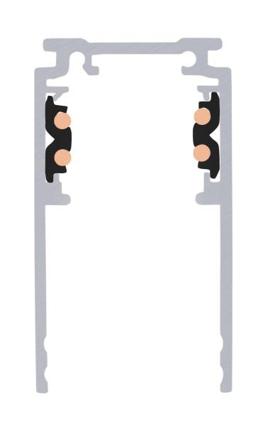 3 m Aufbauschiene tief, 48V TRACK, schwarz, DALI