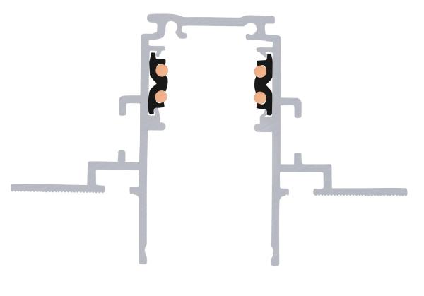 4 m Einbauschiene, 48V TRACK, schwarz, DALI