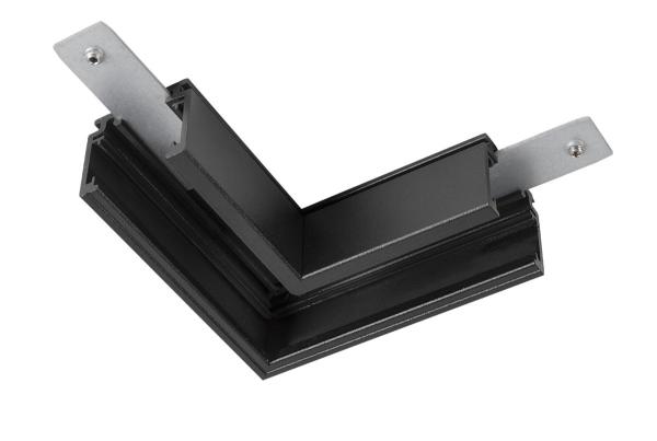 L-Verbinder mechanisch, 48V TRACK, für Aufbauschiene standard, links, schwarz