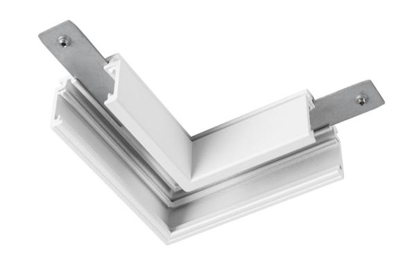 L-Verbinder mechanisch, 48V TRACK, für Aufbauschiene standard, links, weiß