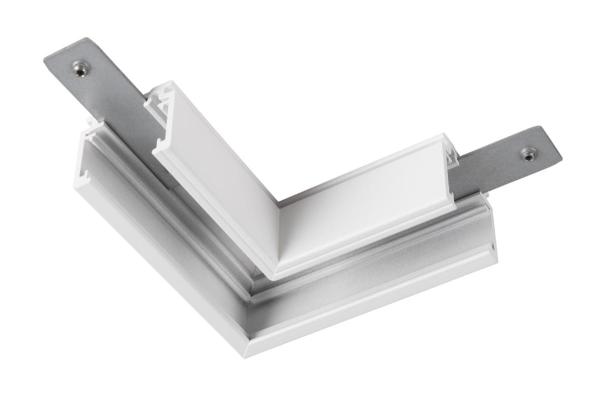 L-Verbinder mechanisch, 48V TRACK, für Aufbauschiene standard, rechts, weiß