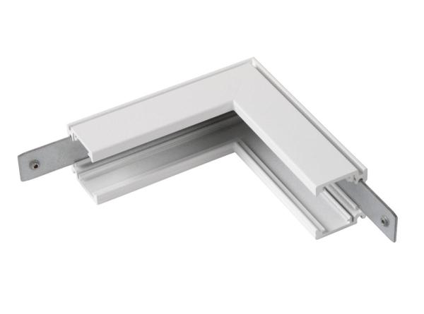 L-Verbinder mechanisch, 48V TRACK, für Aufbauschiene standard, Stereo, weiß