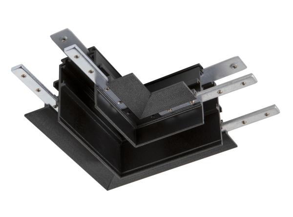 L-Verbinder, 48V TRACK, für Einbauschiene tief, links, schwarz