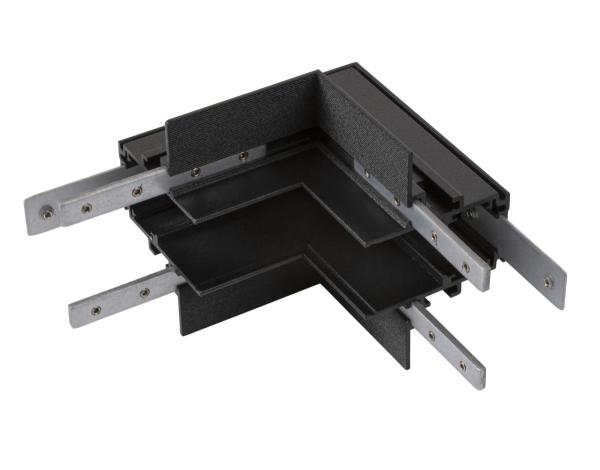 L-Verbinder mechanisch, 48V TRACK, für Einbauschiene tief, Stereo, schwarz