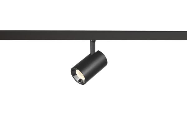 NUMINOS® XS, 48V Spot, rund, 4000 K, 8.7 W, DALI 2, 40°, matt schwarz / glänzend chrom