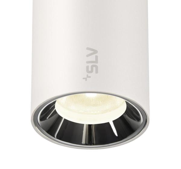 NUMINOS® XS, 48V Spot, rund, 4000 K, 8.7 W, DALI 2, 40°, matt weiß / glänzend chrom