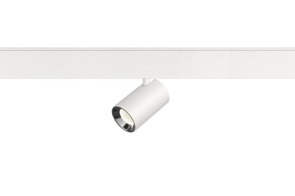 NUMINOS® XS, 48V Spot, rund, 4000 K, 8.7 W, DALI 2, 55°, matt weiß / glänzend chrom