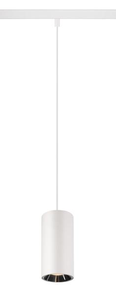 NUMINOS® S 48V TRACK, DALI, Pendelleuchte, weiß / chrom, 16 W, 960 lm, 2700 K, CRI 90, 20°