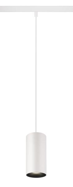 NUMINOS® S, 48V Pendelleuchte, Pendellänge 150 cm, 4000 K, 40°, DALI 2, matt weiß / matt schwarz