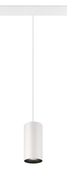 NUMINOS® S, 48V Pendelleuchte, Pendellänge 150 cm, 4000 K, 40°, DALI 2, matt weiß / matt schwarz