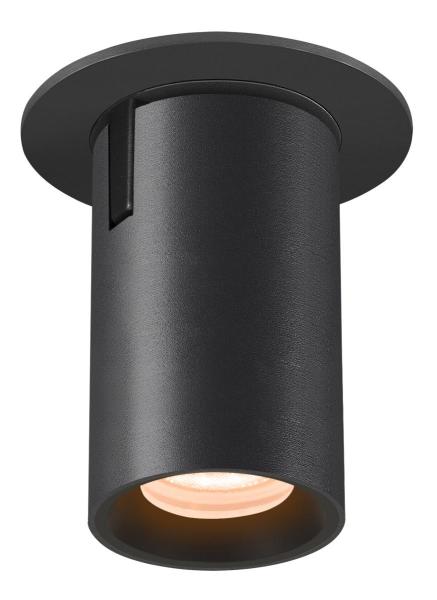 NUMINOS® PROJECTOR XS, Deckeneinbauleuchte, 2700 K, 55°, zylindrisch, schwarz / schwarz
