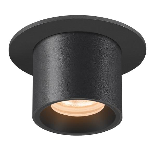 NUMINOS® PROJECTOR XS, Deckeneinbauleuchte, 2700 K, 55°, zylindrisch, schwarz / schwarz