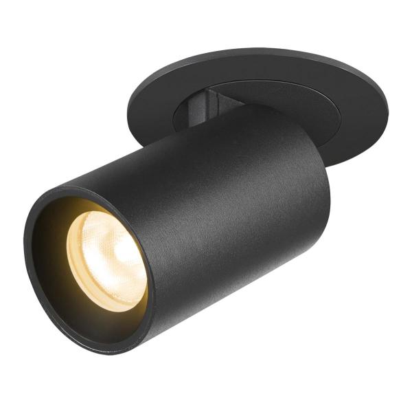 NUMINOS® PROJECTOR XS, Deckeneinbauleuchte, 3000 K, 55°, zylindrisch, schwarz / schwarz