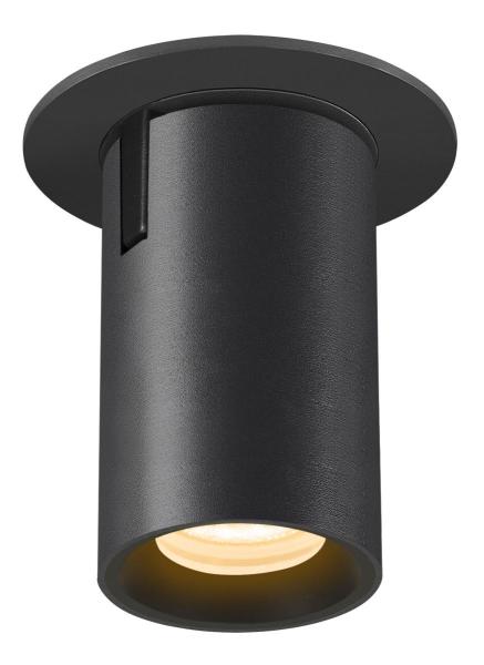 NUMINOS® PROJECTOR XS, Deckeneinbauleuchte, 3000 K, 55°, zylindrisch, schwarz / schwarz