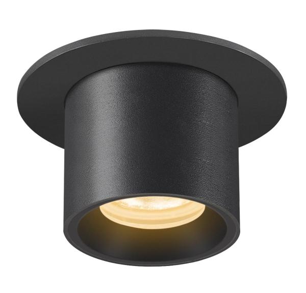 NUMINOS® PROJECTOR XS, Deckeneinbauleuchte, 3000 K, 55°, zylindrisch, schwarz / schwarz