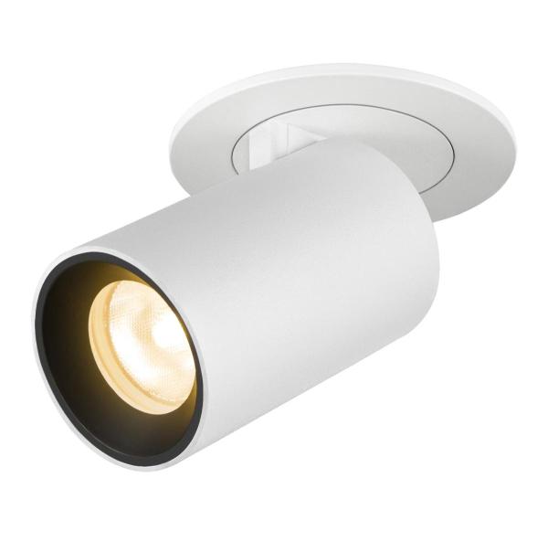 NUMINOS® PROJECTOR XS, Deckeneinbauleuchte, 3000 K, 20°, zylindrisch, weiß / schwarz