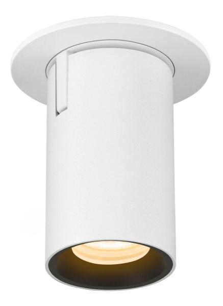 NUMINOS® PROJECTOR XS, Deckeneinbauleuchte, 3000 K, 20°, zylindrisch, weiß / schwarz