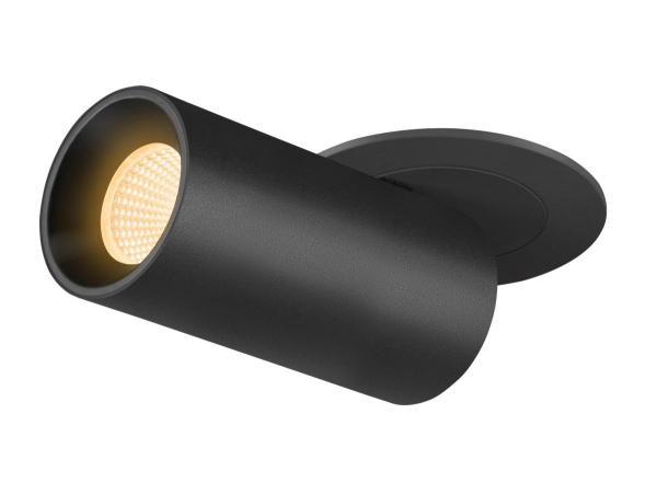 NUMINOS® PROJECTOR S, Deckeneinbauleuchte, 3000 K, 55°, zylindrisch, schwarz / schwarz