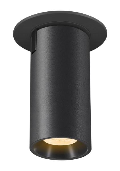 NUMINOS® PROJECTOR S, Deckeneinbauleuchte, 3000 K, 55°, zylindrisch, schwarz / schwarz
