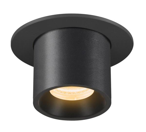 NUMINOS® PROJECTOR S, Deckeneinbauleuchte, 3000 K, 55°, zylindrisch, schwarz / schwarz