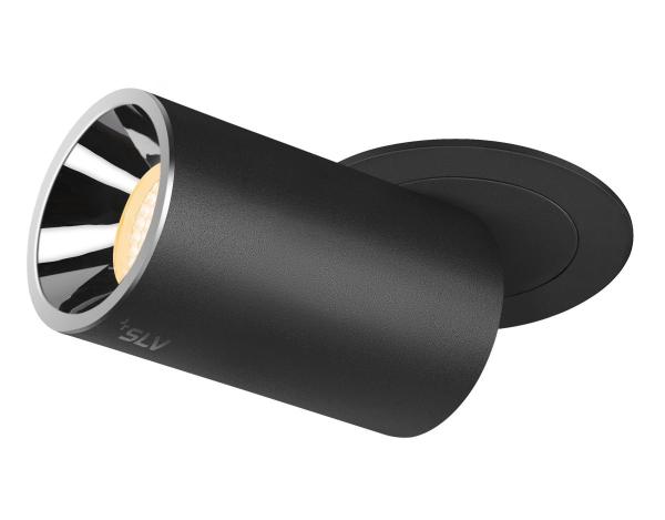 NUMINOS® PROJECTOR M, Deckeneinbauleuchte, 3000 K, 20°, zylindrisch, schwarz / chrom