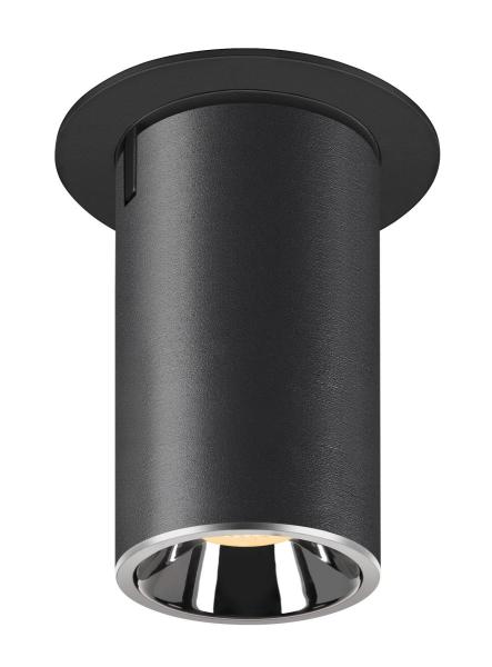 NUMINOS® PROJECTOR M, Deckeneinbauleuchte, 3000 K, 20°, zylindrisch, schwarz / chrom