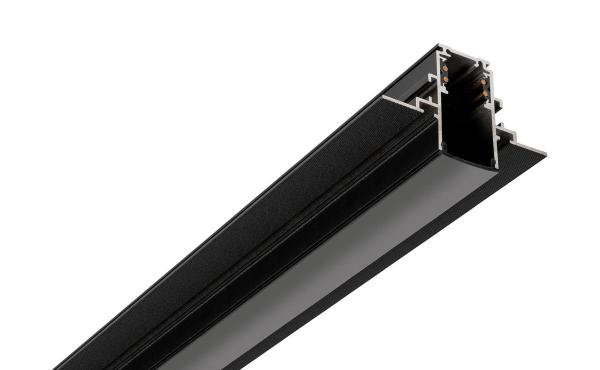 48V TRACK Schienenabdeckung, 26 mm, für Aufbauschiene tief und Einbauschiene, 2 m, schwarz