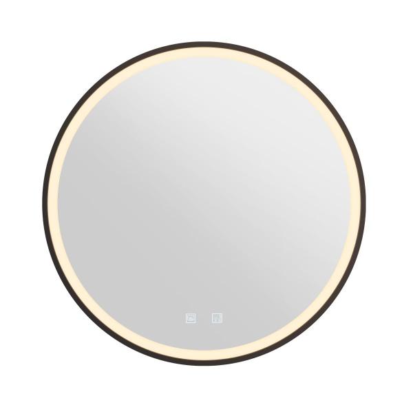 TRUKKO 60, Spiegel Ø 60 cm, chrom, schwarzer rand