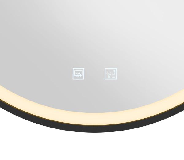 TRUKKO 60, Spiegel Ø 60 cm, chrom, schwarzer rand