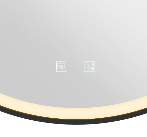 TRUKKO 80, Spiegel Ø 80 cm, chrom, schwarzer rand