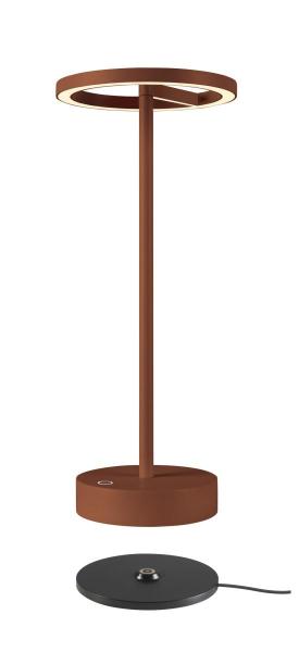 VINOLINA ONE, Tischleuchte, Akku, IP54, 2700 K, TOUCH, rost