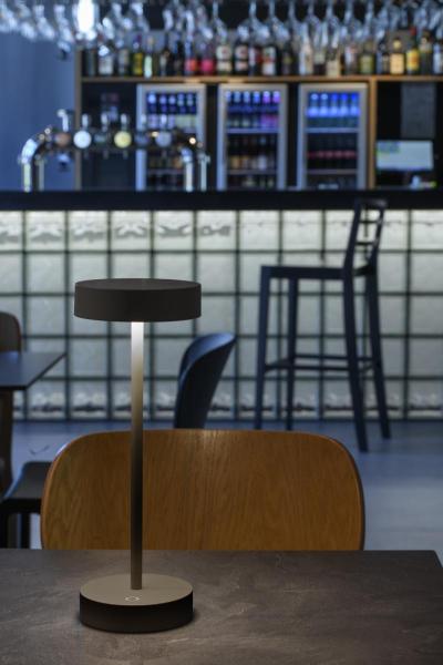 VINOLINA, Tischleuchte, Akku, IP54, 2700/3000 K, TOUCH, schwarz