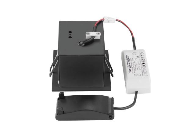 KADUX, Deckeneinbauleuchte, single, 3000 K, 38°, IP 20, quadratisch, schwarz