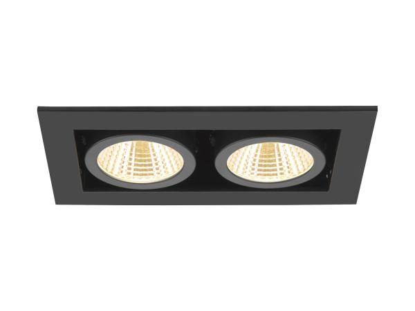 KADUX, Deckeneinbauleuchte, double, 3000 K, 38°, IP 20, quadratisch, schwarz