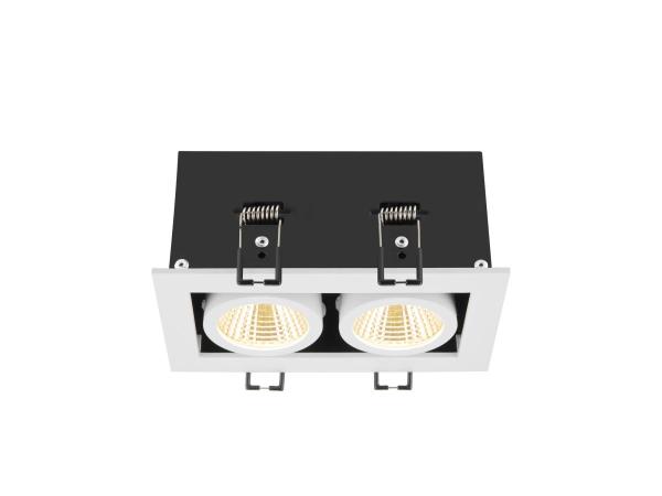 KADUX, Deckeneinbauleuchte, double, 3000 K, 38°, IP 20, quadratisch, weiß