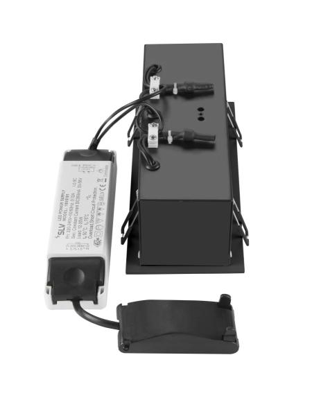 KADUX, Deckeneinbauleuchte, triple, 3000 K, 38°, IP 20, quadratisch, schwarz