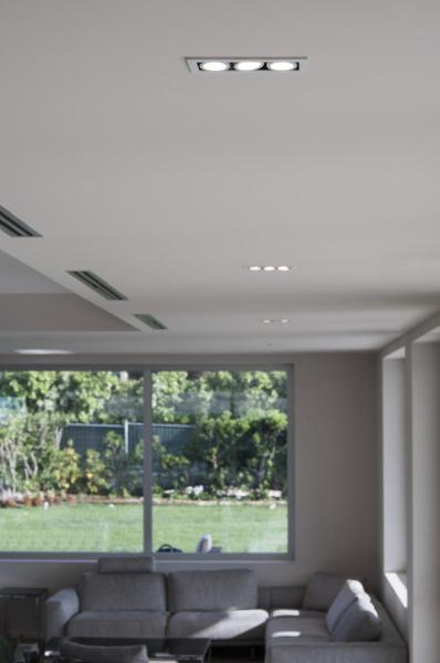 KADUX, Deckeneinbauleuchte, triple, 3000 K, 38°, IP 20, quadratisch, weiß