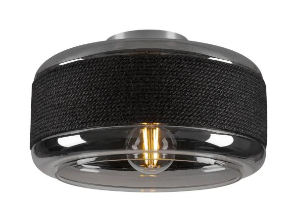 PANTILO ROPE 27, Wand- und Deckenaufbauleuchte, zylindrisch, 1x max. 15 W E27, silber