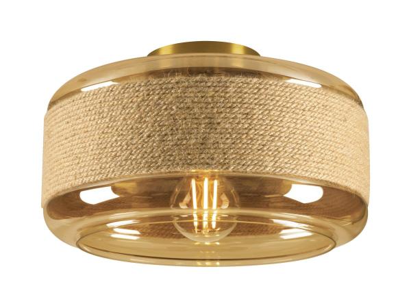 PANTILO ROPE 27, Wand- und Deckenaufbauleuchte, zylindrisch, 1x max. 15 W E27, gold