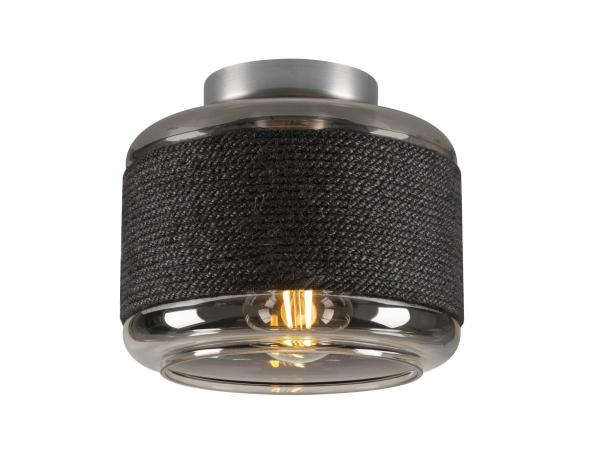 PANTILO ROPE 19, Wand- und Deckenaufbauleuchte, zylindrisch, 1x max. 15 W E27, silber