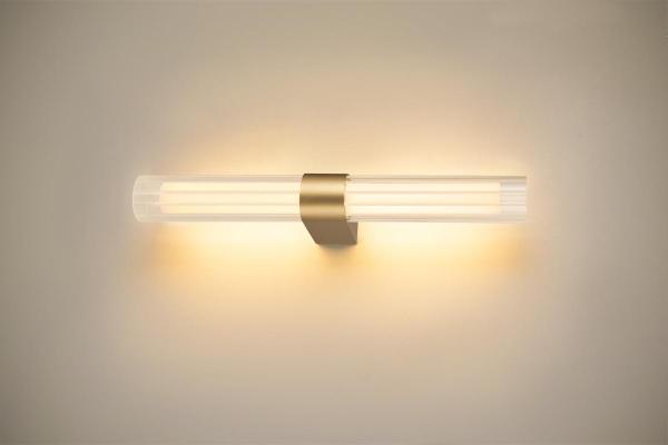 LYGANT double, Wandaufbauleuchte, 3000 K, 11 W, messing