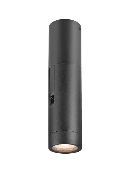 S-TUBE, Wandaufbauleuchte, rund, 1x max. 10 W GU10, schwarz