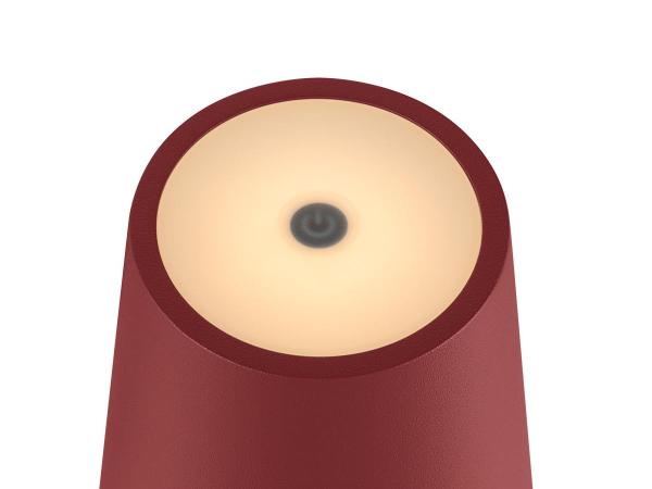 VINOLINA TWO, Tischleuchte, Akku, IP65, 2200/2700/3000 K, TOUCH, rot