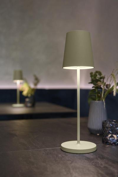 VINOLINA TWO, Tischleuchte, Akku, IP65, 2200/2700/3000 K, TOUCH, grün